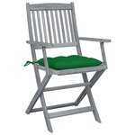vidaXL Chaises pliables d'extérieur lot de 4 et coussins Bois d'acacia