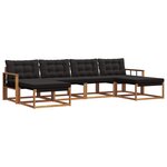 vidaXL Ensemble de canapés d'extérieur 6 pc Naturel et Noir
