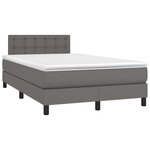 vidaXL Sommier à lattes de lit avec matelas et LED Gris 120x200 cm