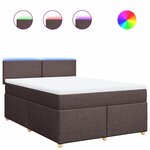 vidaXL Sommier à lattes de lit avec matelas Marron foncé 140x190 cm