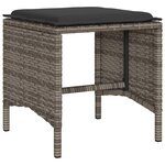 vidaXL Salon de jardin 6 Pièces avec coussins gris résine tressée