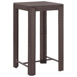 vidaXL Ensemble bar de jardin 5 Pièces et coussins Résine tressée Marron