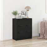 Buffet en chêne noir vidaXL 60x30x70 cm en bois d'ingénierie