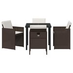 vidaXL Ensemble de salle à manger pour jardin 5 Pièces Marron polyrotin
