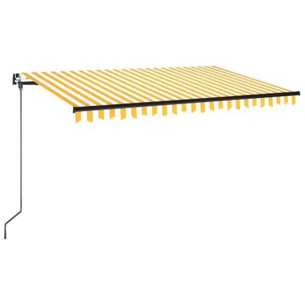 vidaXL Auvent manuel rétractable avec LED 400x350 cm Jaune et blanc