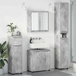 vidaXL Ensemble de mobilier de salle de bain 4 Pièces Gris béton