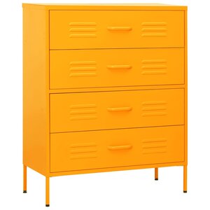 vidaXL Commode Jaune moutarde 80x35x101 5 cm Acier