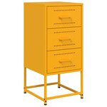 vidaXL Tables de chevet 2 Pièces jaune moutarde 36x39x78 cm acier