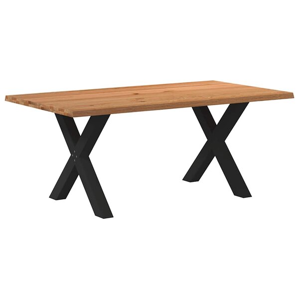 vidaXL Table à manger marron clair bois de chêne massif rectangulaire