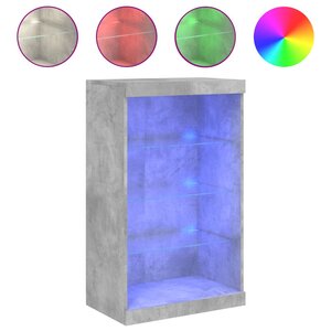 vidaXL Buffet avec lumières LED gris béton 60 5x37x100 cm