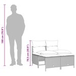 vidaXL Salon de jardin 4 Pièces avec coussins gris résine tressée