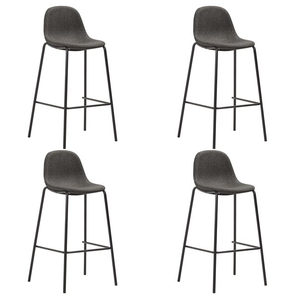 vidaXL Chaises de bar lot de 4 gris foncé tissu