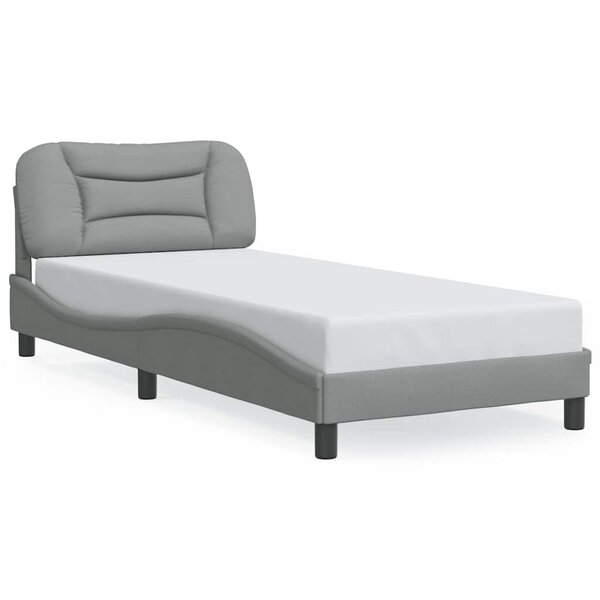 vidaXL Cadre de lit sans matelas Hvar gris clair 80x200 cm tissu