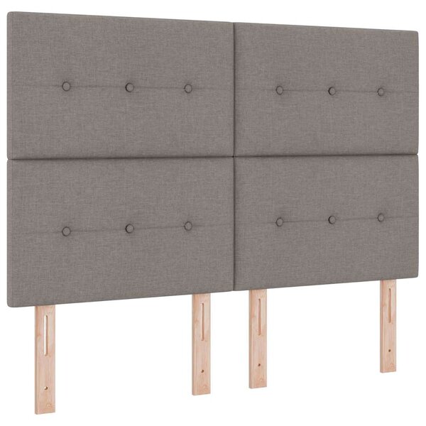 vidaXL Lit à ressorts avec matelas avec LED Taupe 140 x 190 cm tissu