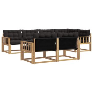 vidaXL Ensemble de canapés d'extérieur 7 pc Blanc et noir