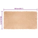 vidaXL Tapis en Peau de Mouton Synthétique Beige 80 x 150 cm Polyester