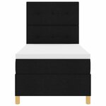 vidaXL Lit à ressort LED avec matelas Noir 100 x 200 cm tissu