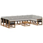 vidaXL Ensemble de canapés d'extérieur 11 pc Naturel et Gris clair