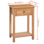 vidaXL Table console 50 x 32 x 75 cm Bois de chêne massif