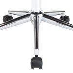 Chaise fauteuil siège pivotante de bureau informatique étude bois courbé et similicuir blanc 02_0024083