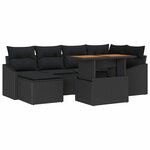 vidaXL Ensemble de salle à manger pour jardin 7 Pièces Noir  Marron