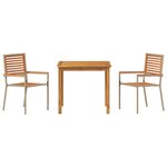 vidaXL Ensemble de salle à manger pour jardin 3 Pièces Beige Poly rotin