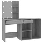 vidaXL Coiffeuse à LED avec armoire Sonoma gris Bois d'ingénierie