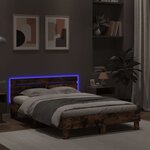 vidaXL Cadre de lit avec LED sans matelas chêne fumé 120x200 cm