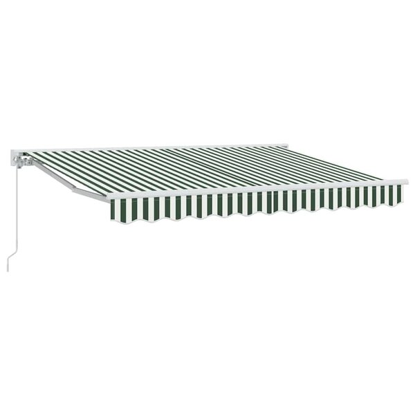 vidaXL Auvent Rétractable Vert et blanc 350x200 cm tissu