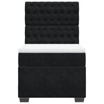 vidaXL Sommier à lattes de lit avec matelas Noir 100x200 cm Velours