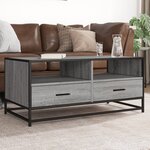 vidaXL Table basse sonoma gris 100x50x45 cm bois d'ingénierie et métal