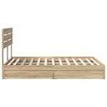 vidaXL Lit de Rangement Chêne Sonoma 140 x 200 cm Bois d'ingénierie