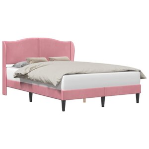 vidaXL Cadre de lit avec tête de lit Rose 140 x 190 cm Velours