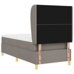 vidaXL Lit à ressorts avec matelas gris foncé 90x190 cm Taupe tissu