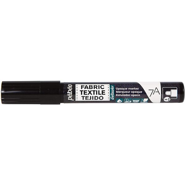 Marqueur peinture 7A pour Tissus - Opaque 4 mm Noir PÉBÉO