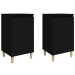 vidaXL Tables de chevet 2 Pièces noir 40x35x70 cm bois d'ingénierie