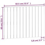 vidaXL Tête de lit murale Gris 82 5x3x60 cm Bois massif de pin
