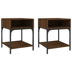 vidaXL Tables de chevet 2 Pièces chêne marron 40x41x50 cm bois ingénierie