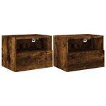 vidaXL Meubles TV muraux 2 Pièces chêne fumé 40x30x30cm bois d'ingénierie