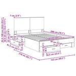 vidaXL Cadre de lit Gris Sonoma 150 x 200 cm Bois d'ingénierie