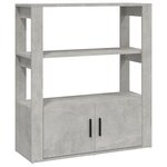 vidaXL Buffet Gris béton 80x30x90 cm Bois d'ingénierie