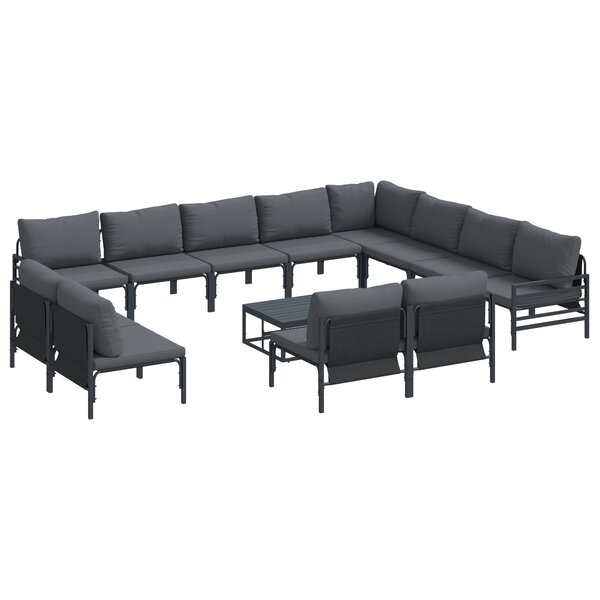 vidaXL Ensemble de canapé de jardin 13 Pièces Anthracite Acier