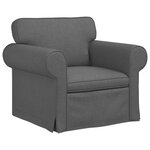 vidaXL Canapé 2 Pièces Gris foncé 215 x 82 x 80 cm tissu