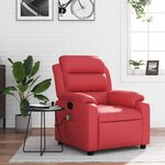 vidaXL Fauteuil de massage inclinable rouge similicuir
