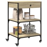 vidaXL Chariot de cuisine chêne sonoma 60x48x89 5 cm bois d'ingénierie