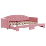 vidaXL Lit de jour avec gigogne sans matelas rose 80x200 cm