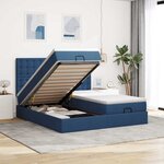 VidaXL Cadre de lit ottoman avec matelas bleu 200x200cm tissu