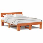 vidaXL Cadre de lit Marron cire 140 x 200 cm Bois massif en pin