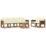 vidaXL Ensemble de canapés d'extérieur 7 pc Naturel et Crème