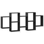 vidaXL Étagère murale noir 159x18x65 cm bois d'ingénierie